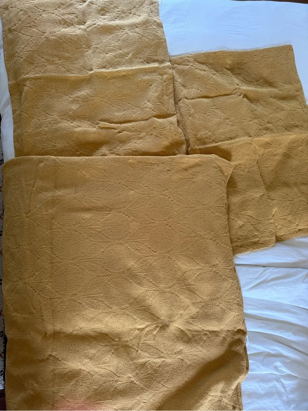 Company Store woven floral yellow duvet cover & shams - full
